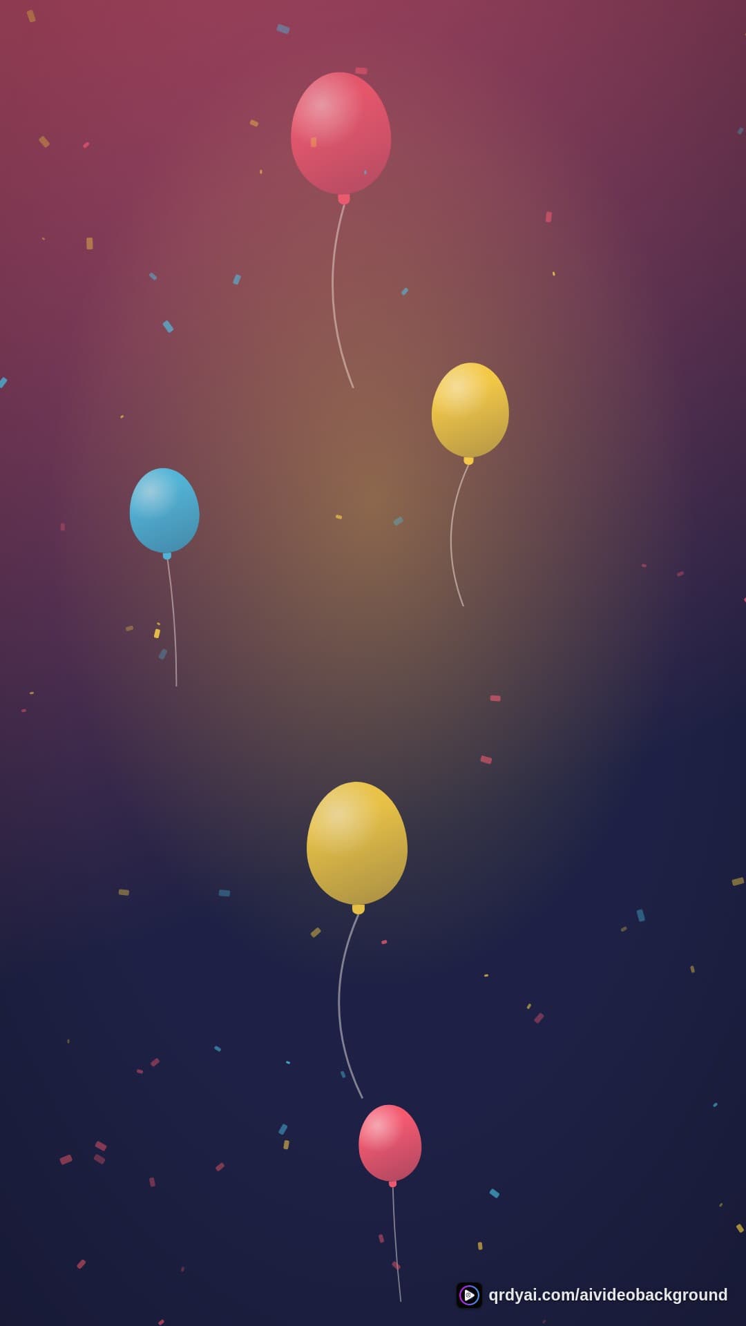 confetti party portrait loop video background preview