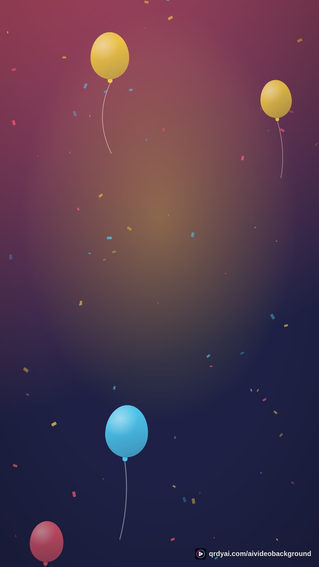 confetti party portrait loop video background preview