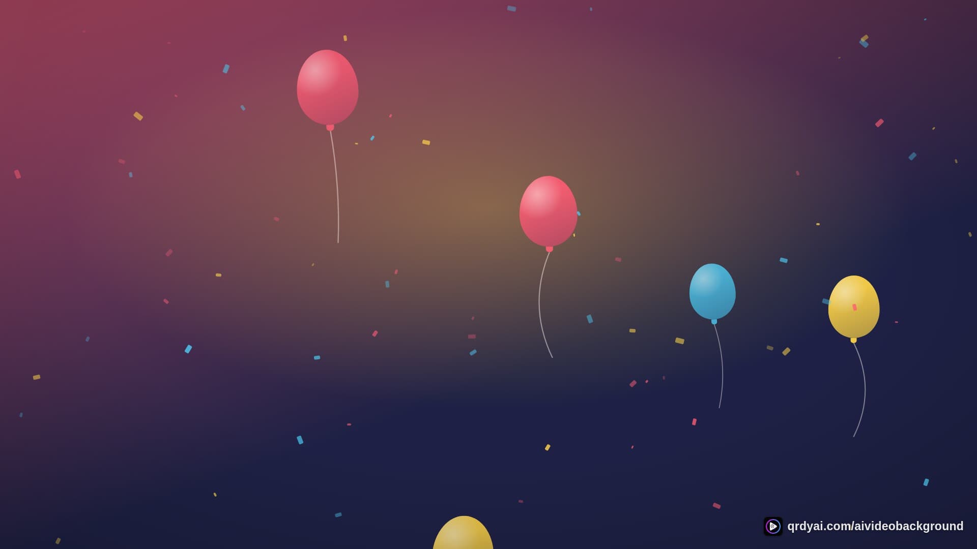 confetti party landscape loop video background preview