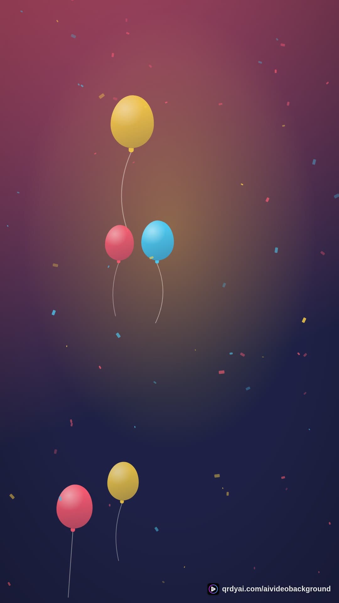 confetti party portrait loop video background preview