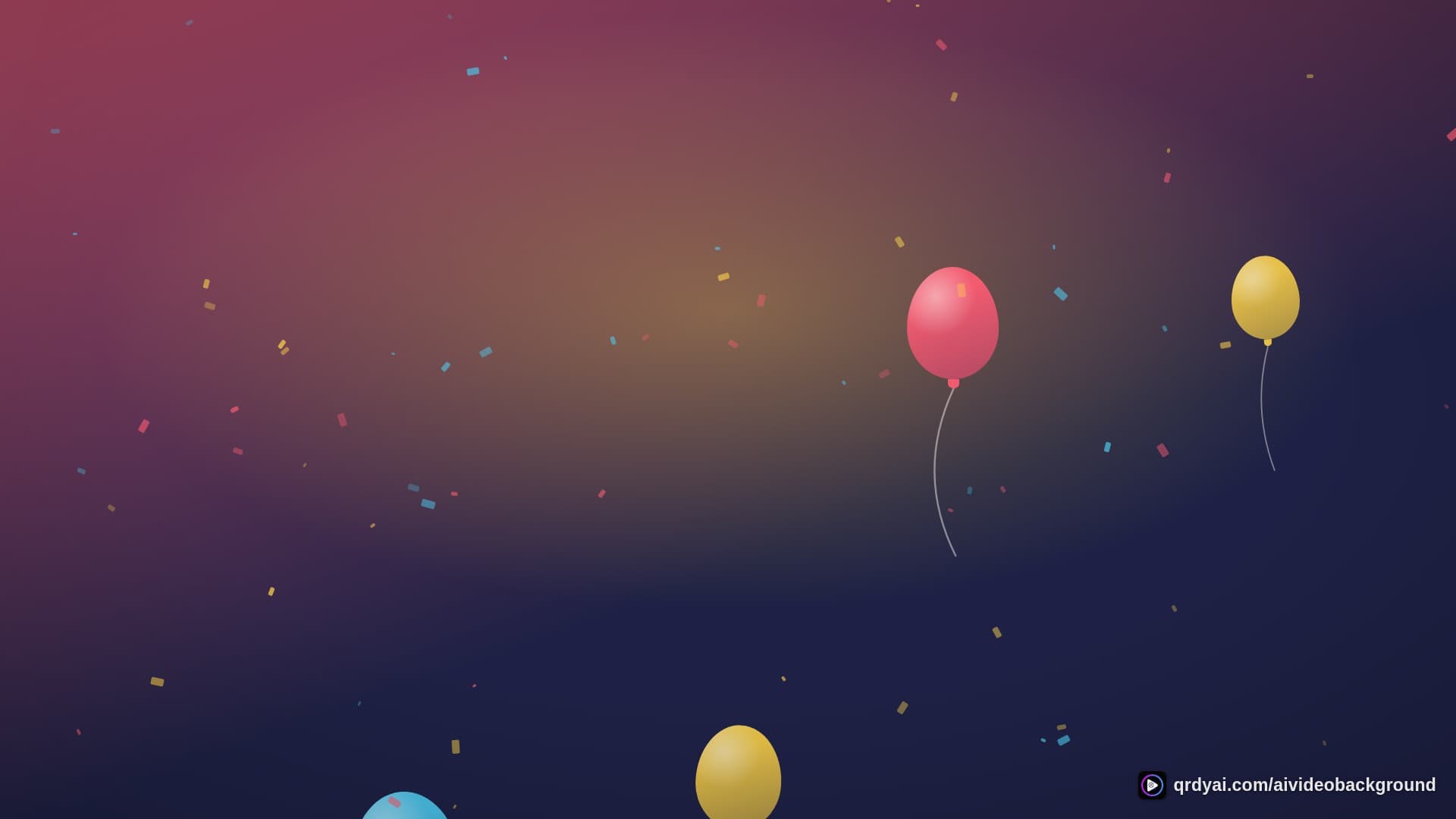 confetti party landscape loop video background preview