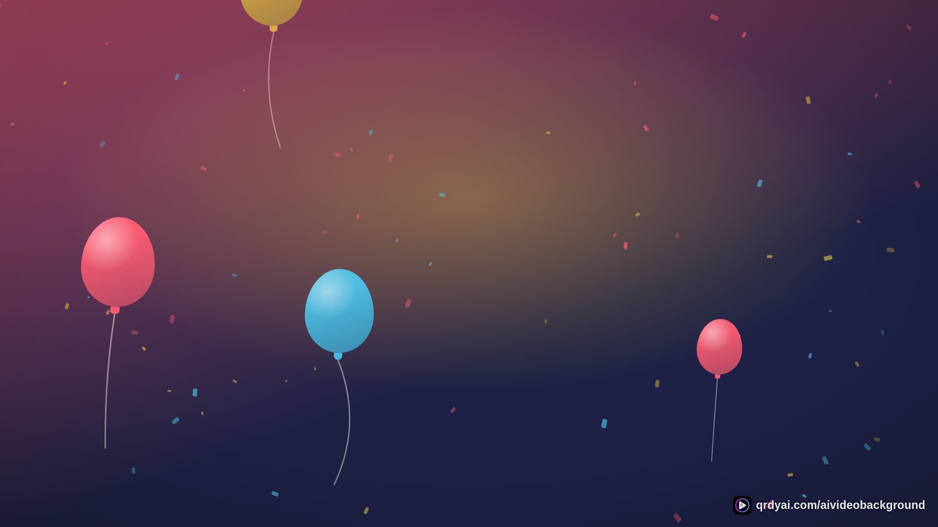 confetti party landscape loop video background preview