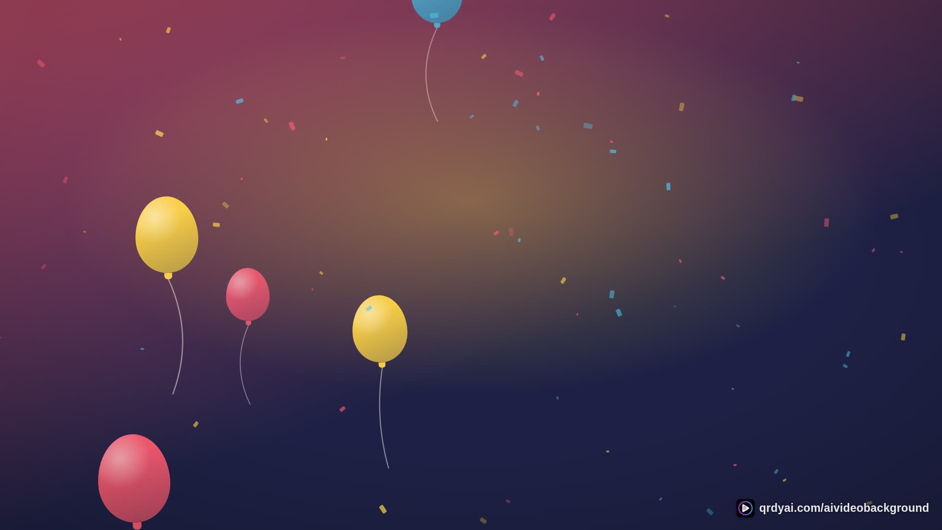 confetti party landscape loop video background preview