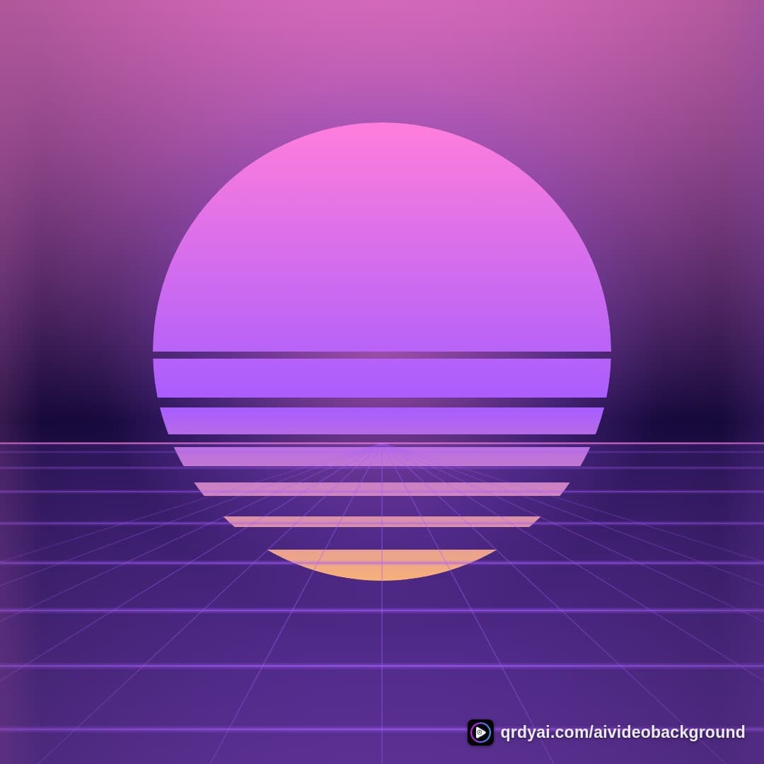 retro sunset drive square loop video background preview