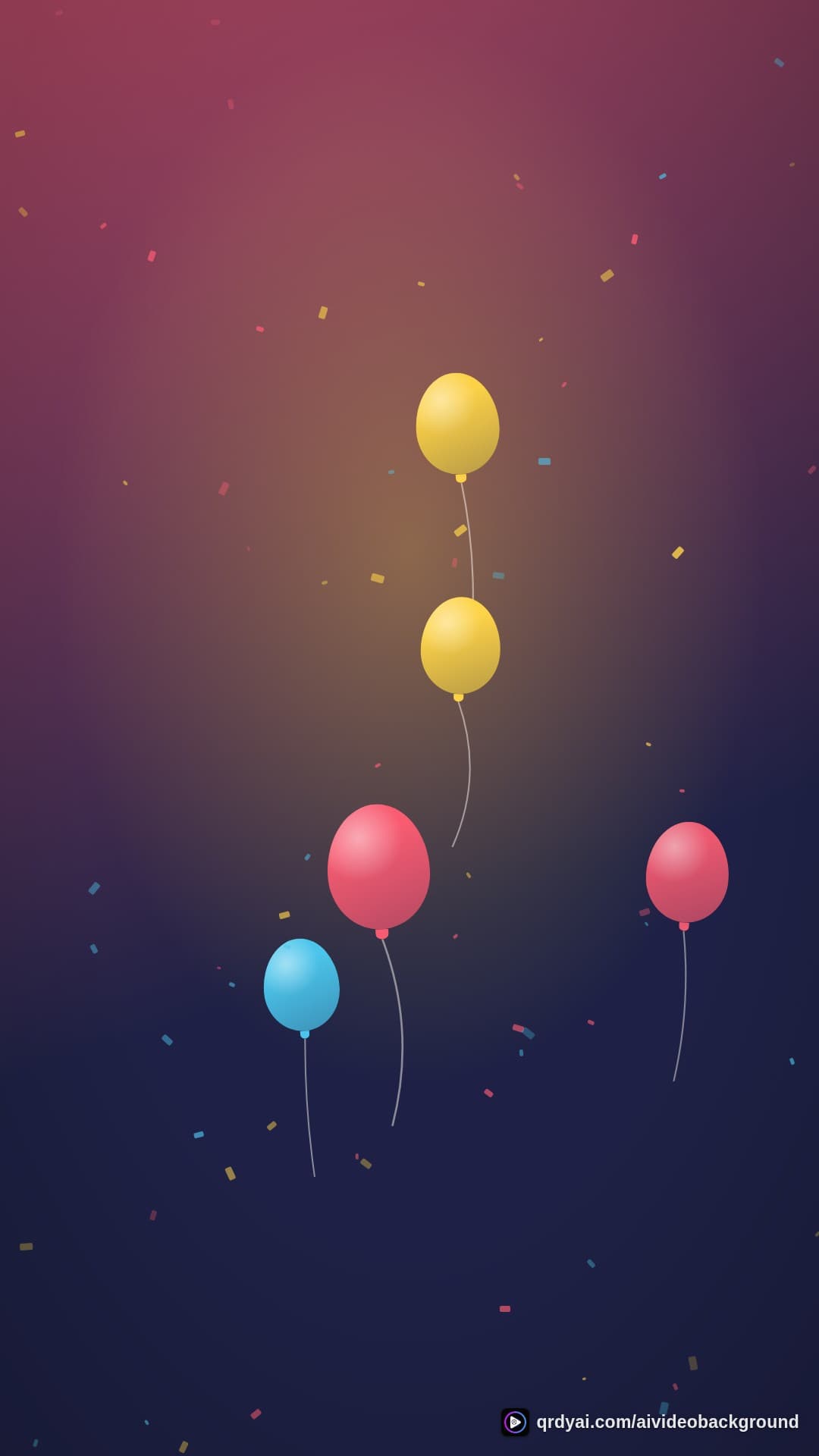 confetti party portrait loop video background preview