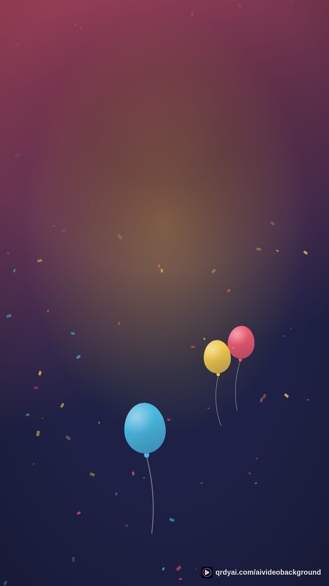 confetti party portrait loop video background preview