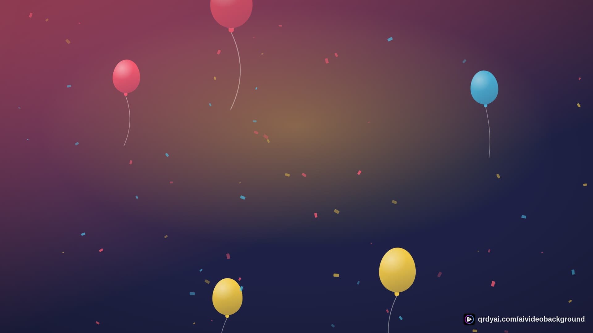 confetti party landscape loop video background preview