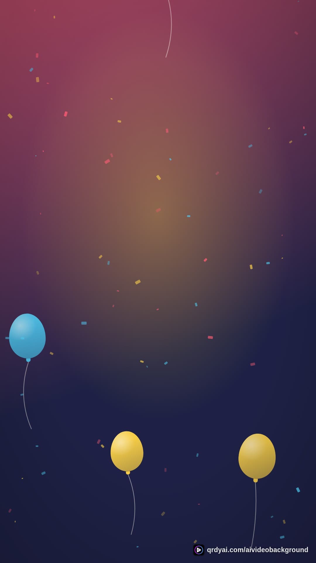 confetti party portrait loop video background preview