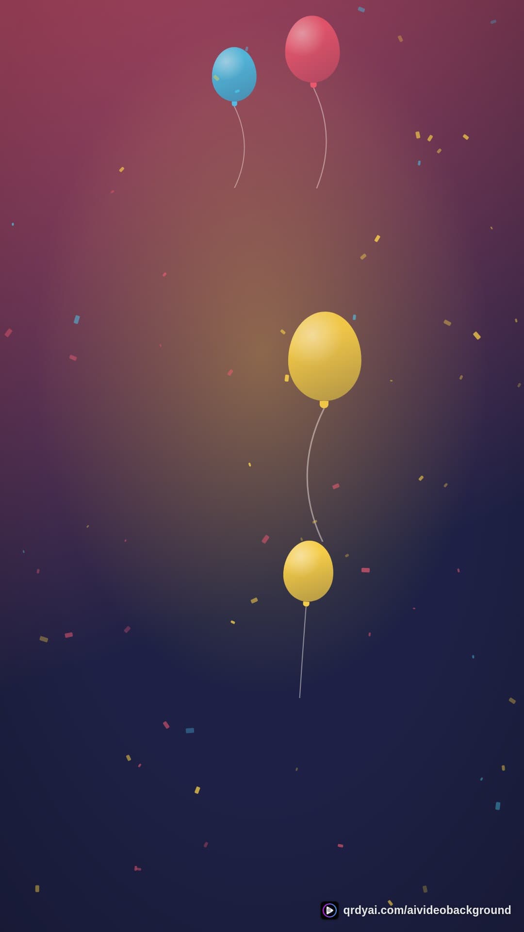 confetti party portrait loop video background preview