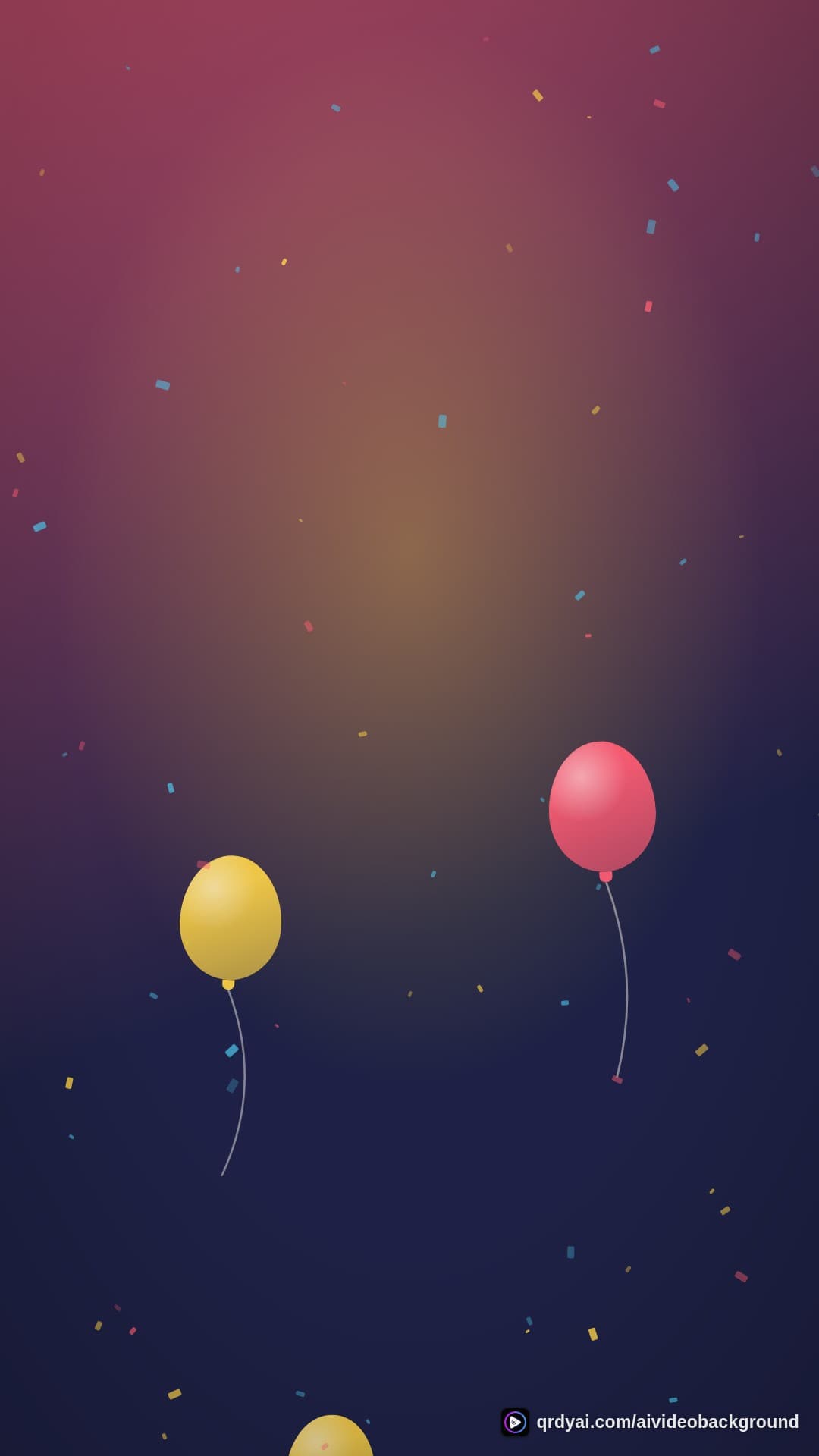 confetti party portrait loop video background preview