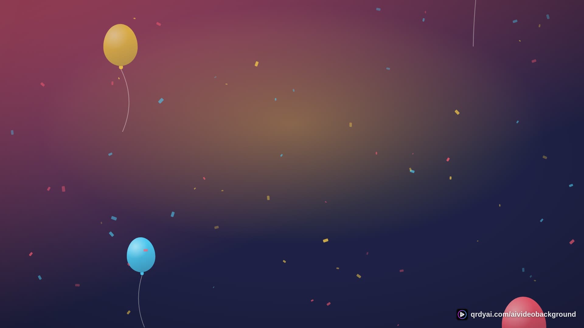 confetti party landscape loop video background preview