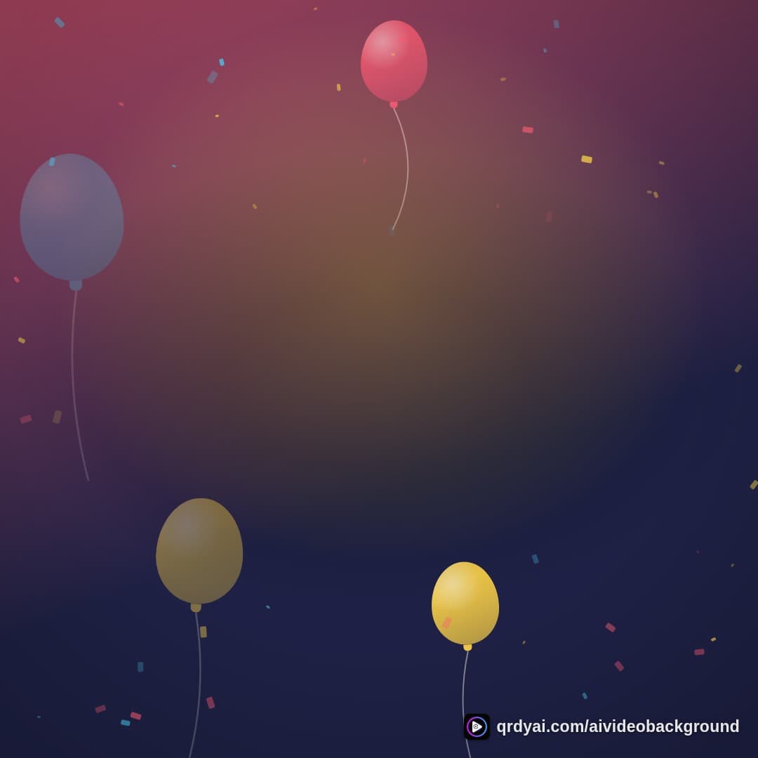 confetti party square loop video background preview