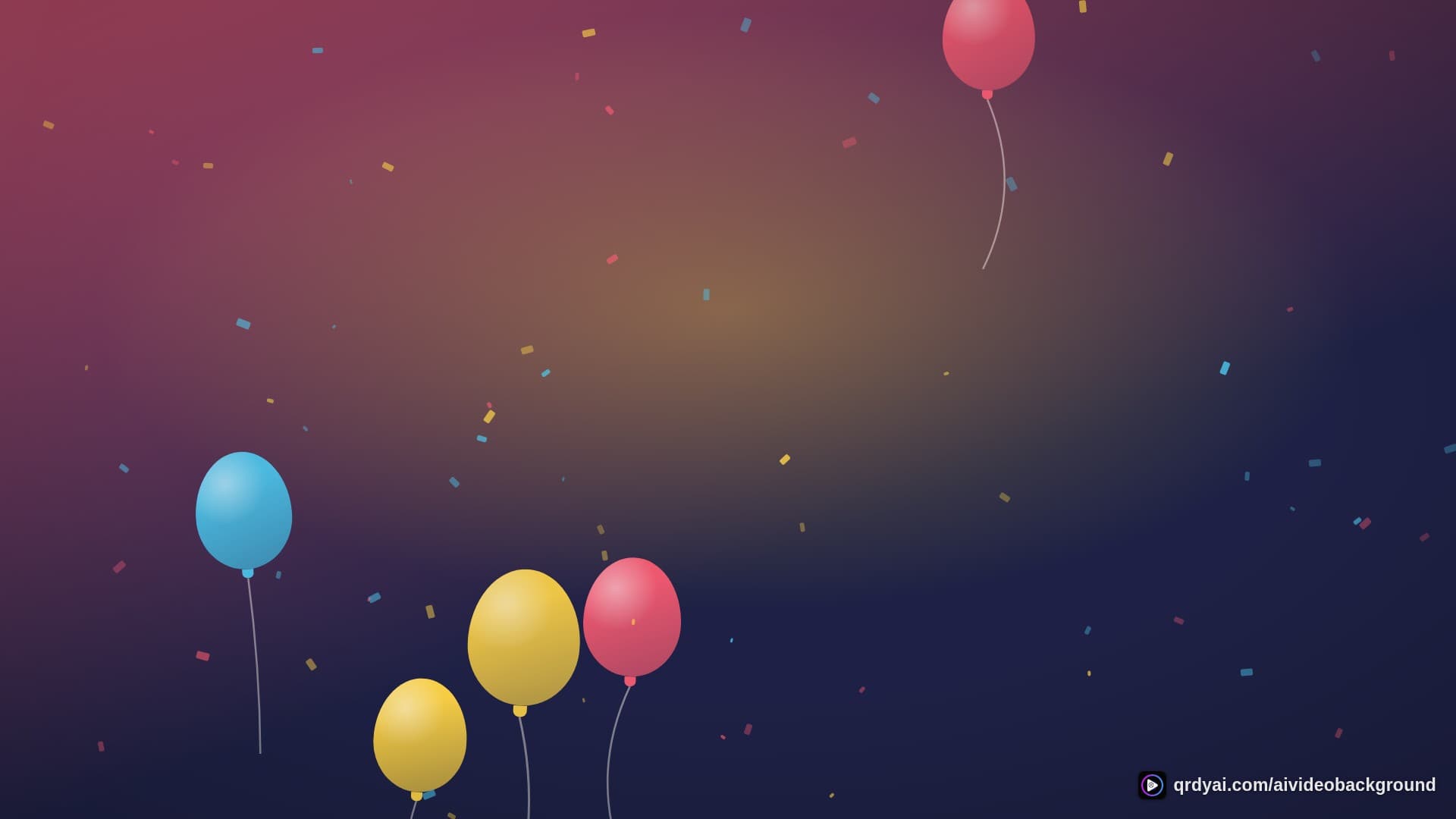 confetti party landscape loop video background preview