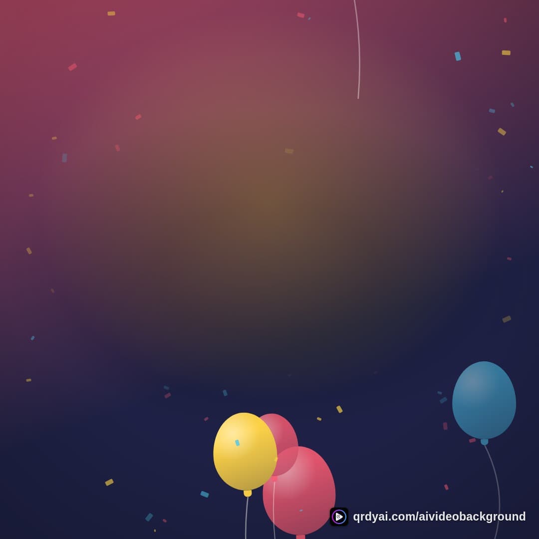 confetti party square loop video background preview