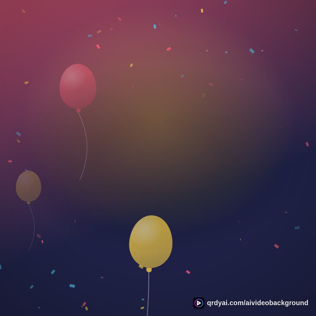 confetti party square loop video background preview