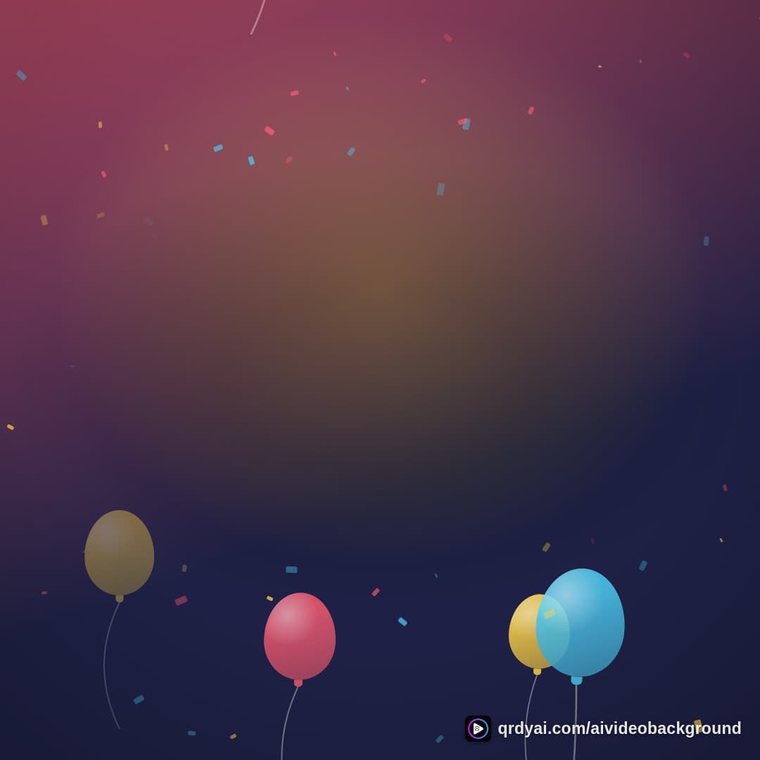 confetti party square loop video background preview