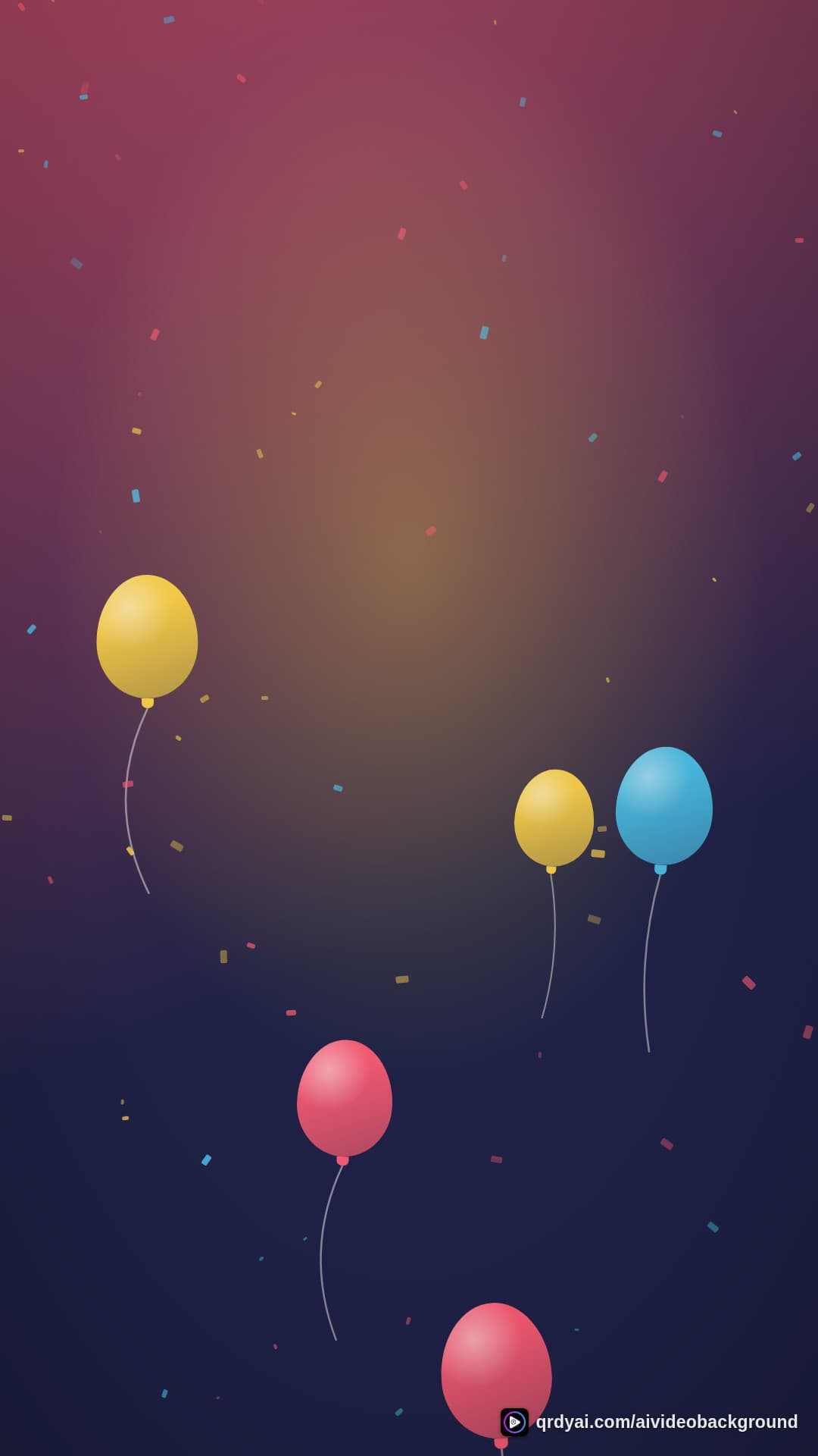 confetti party portrait loop video background preview