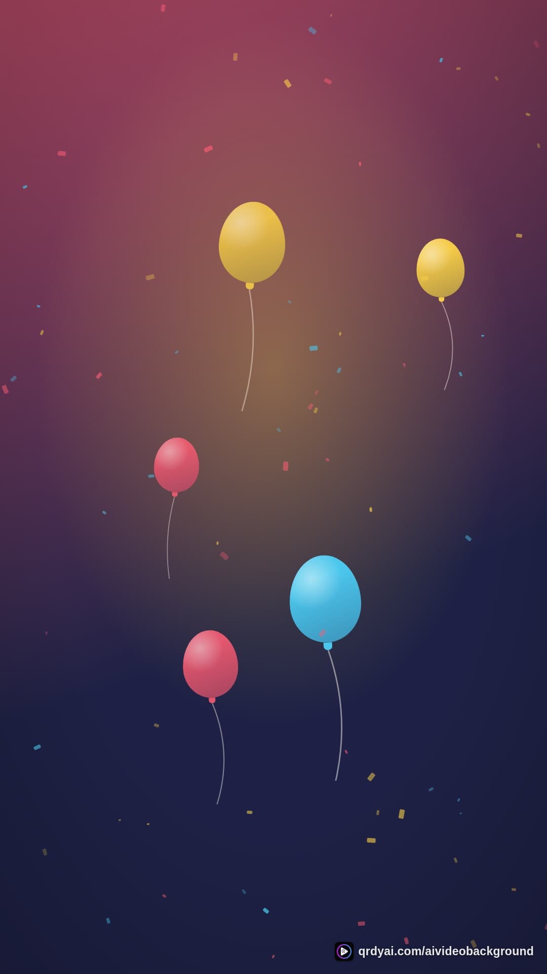 confetti party portrait loop video background preview