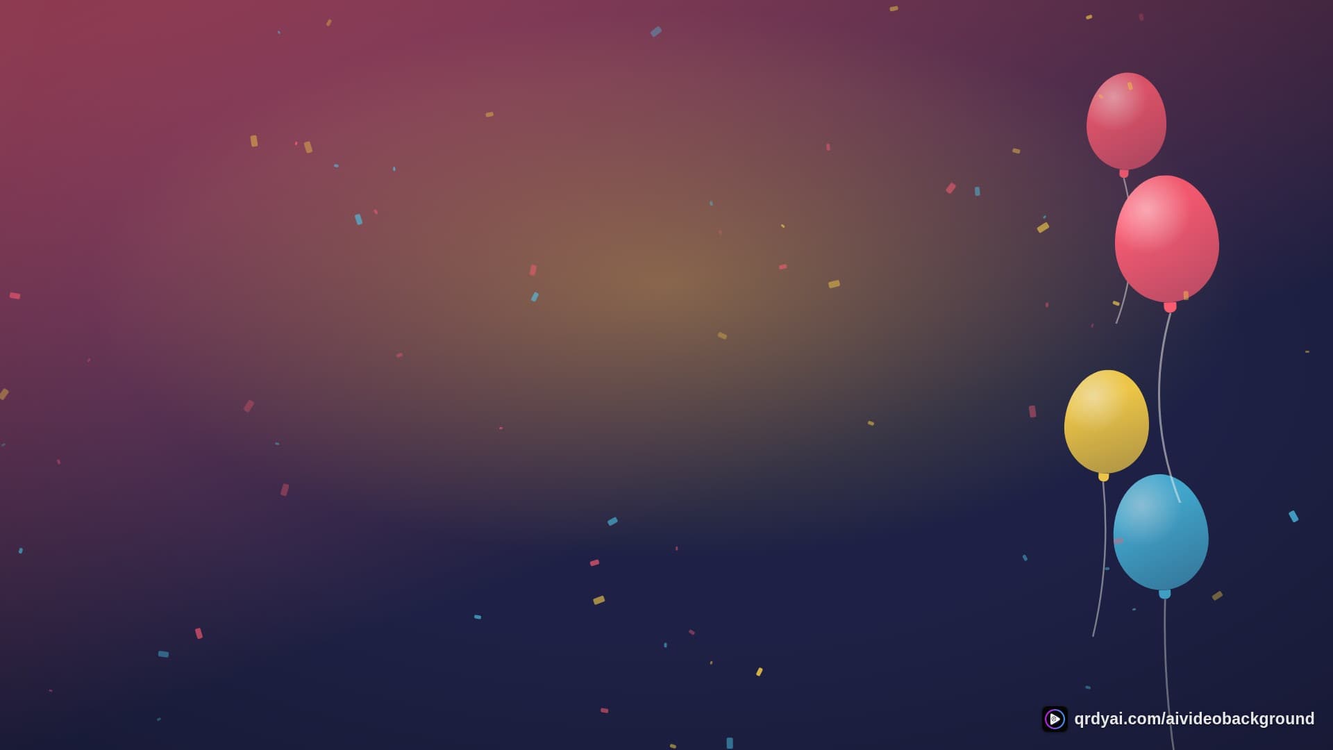 confetti party landscape loop video background preview