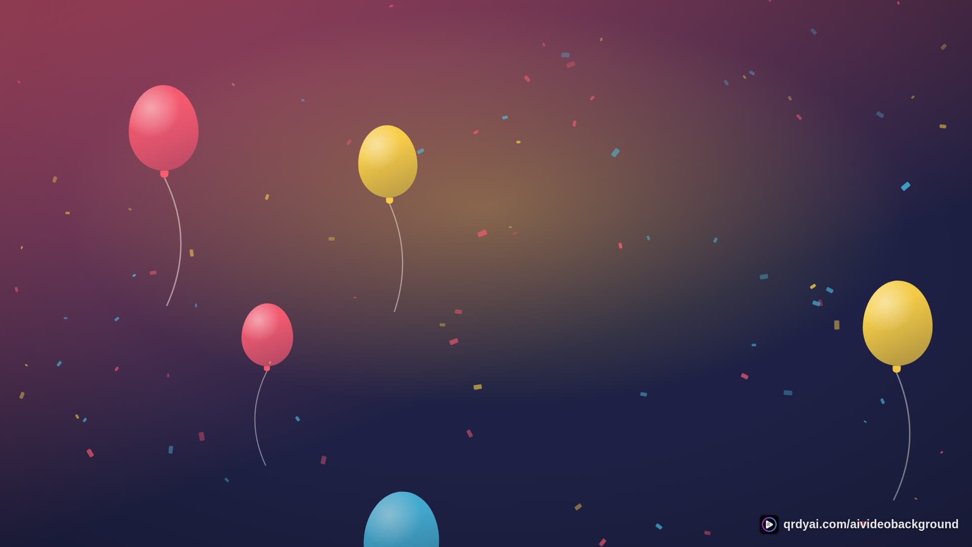 confetti party landscape loop video background preview