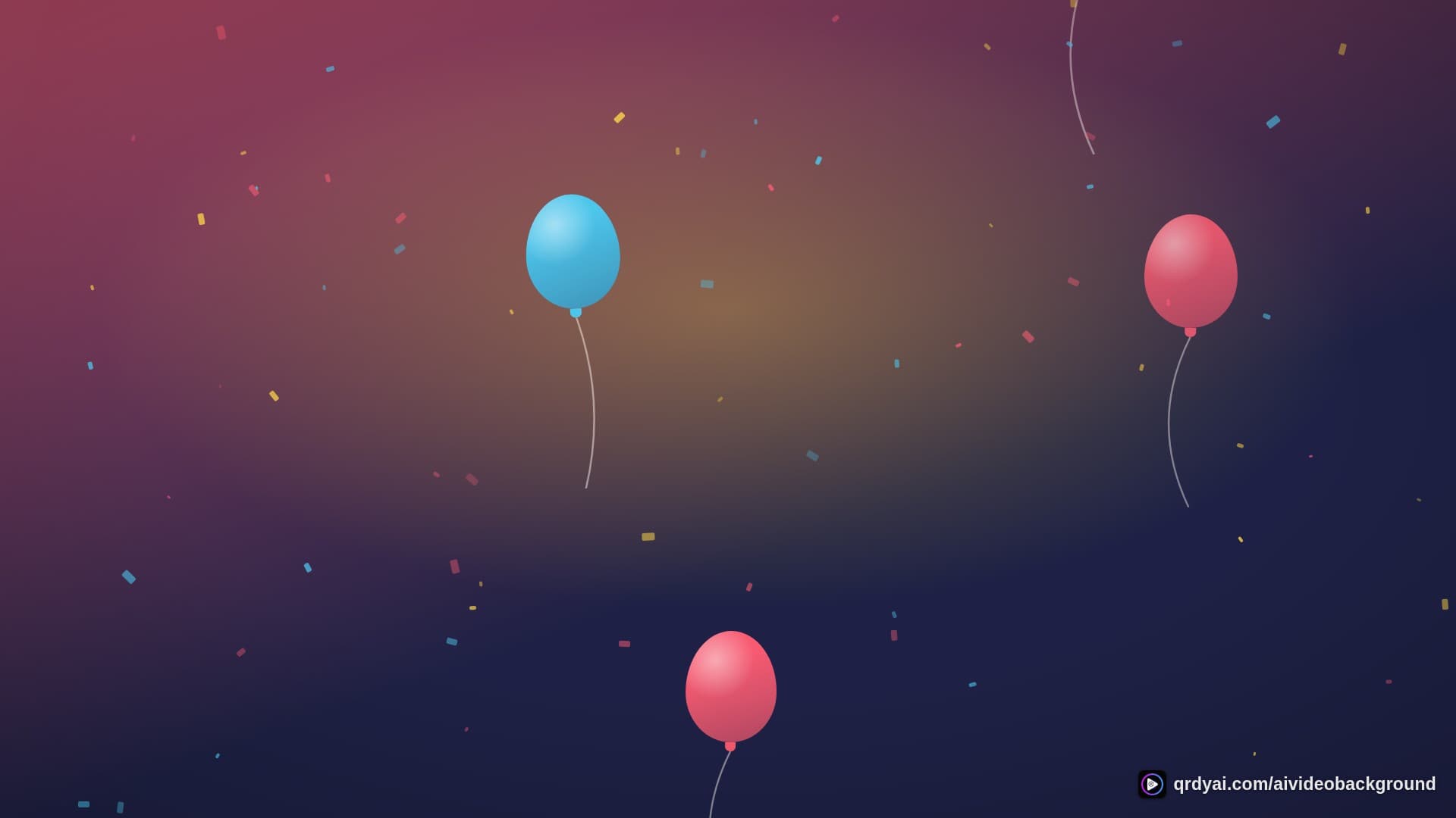 confetti party landscape loop video background preview