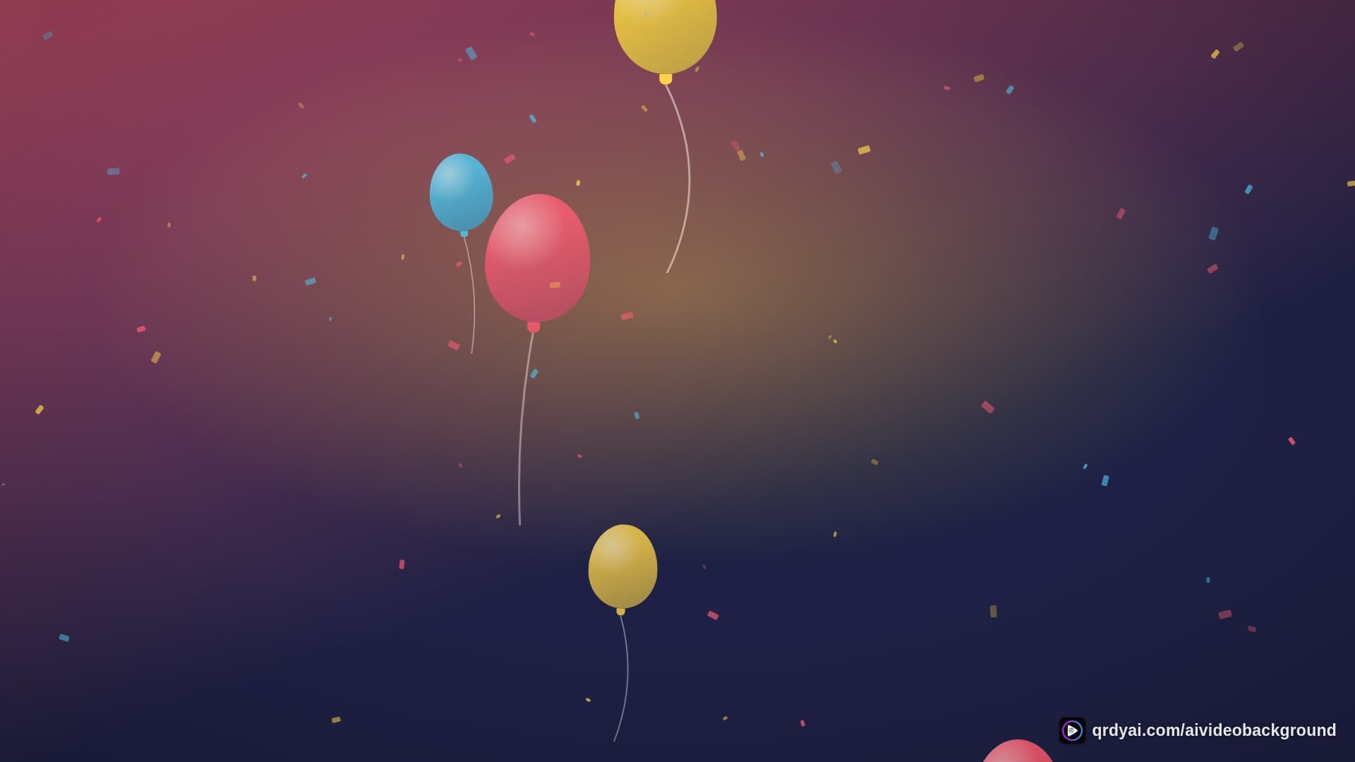 confetti party landscape loop video background preview
