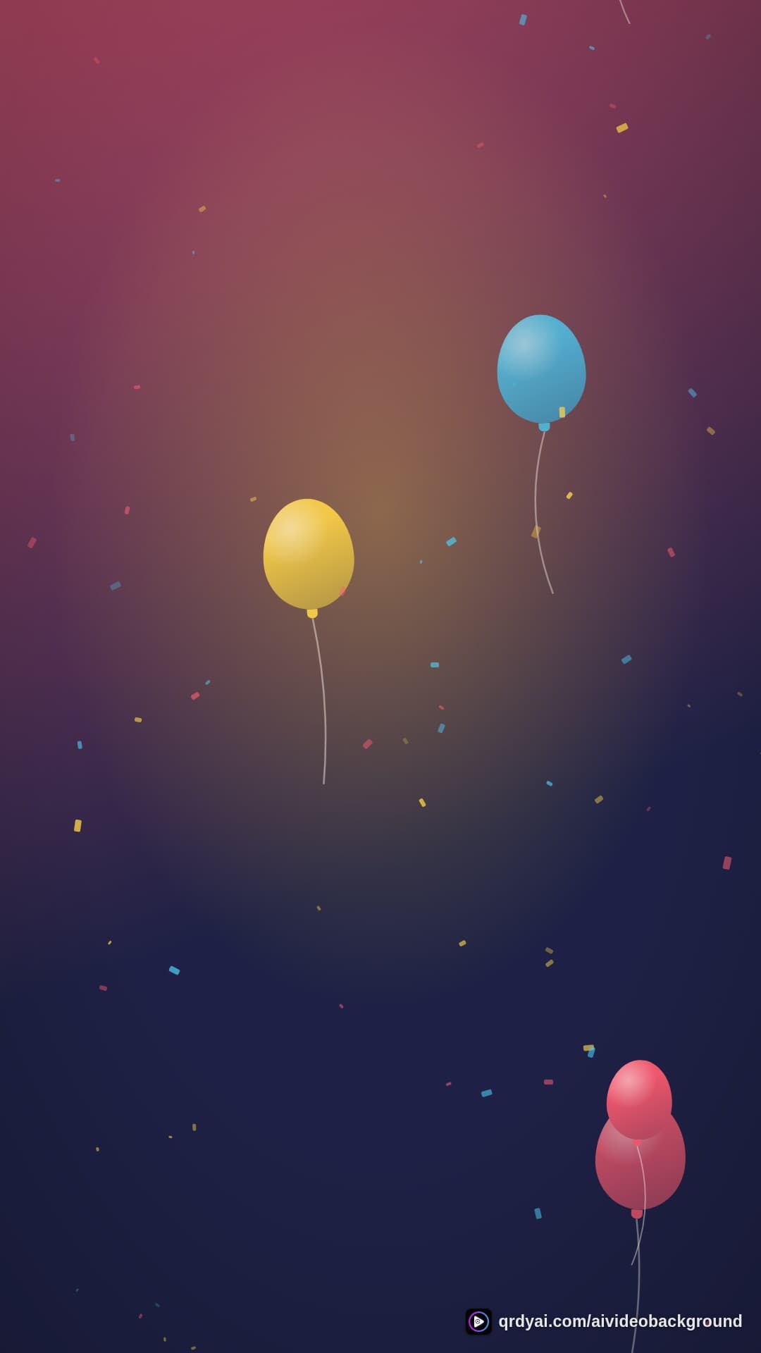 confetti party portrait loop video background preview