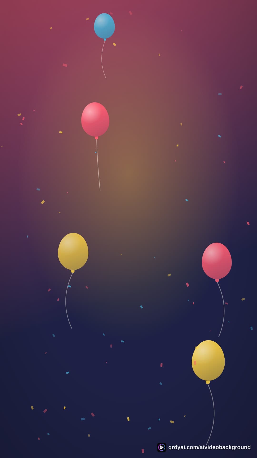 confetti party portrait loop video background preview