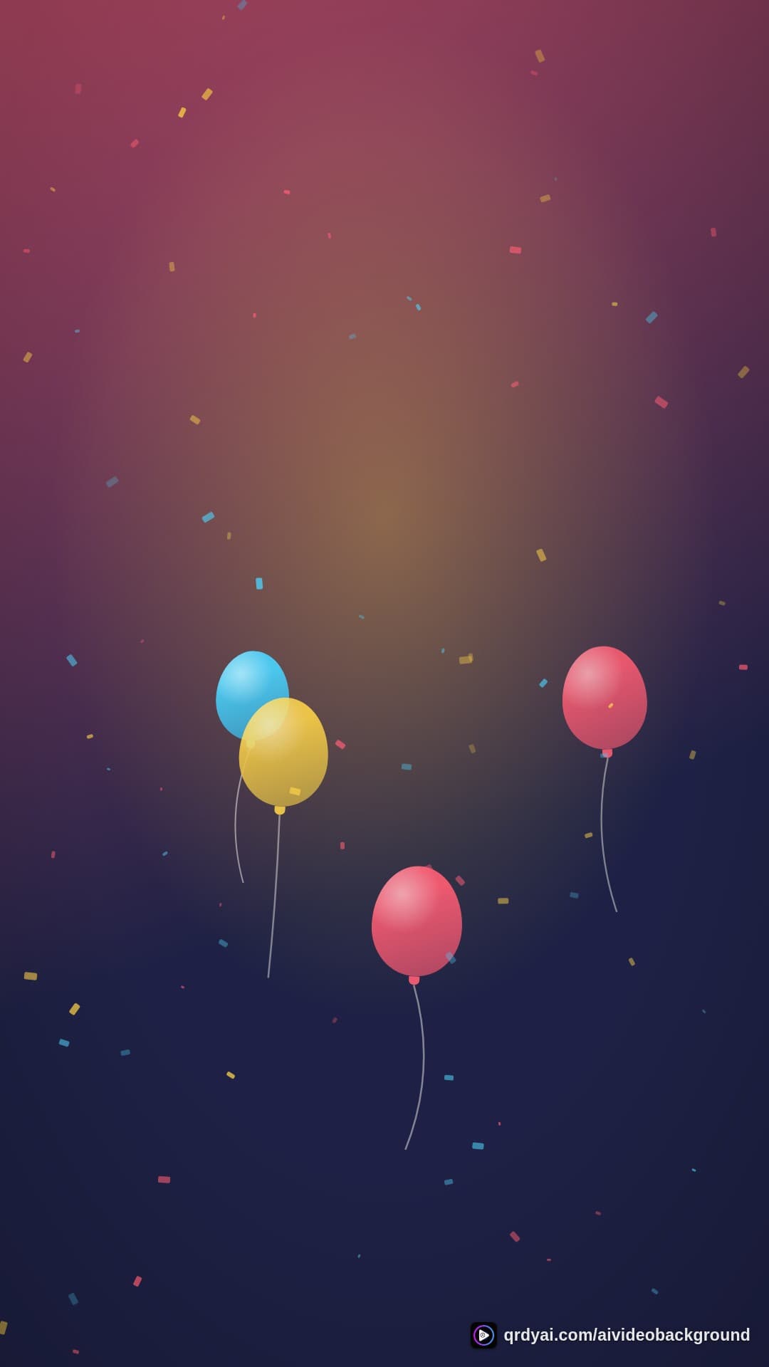 confetti party portrait loop video background preview