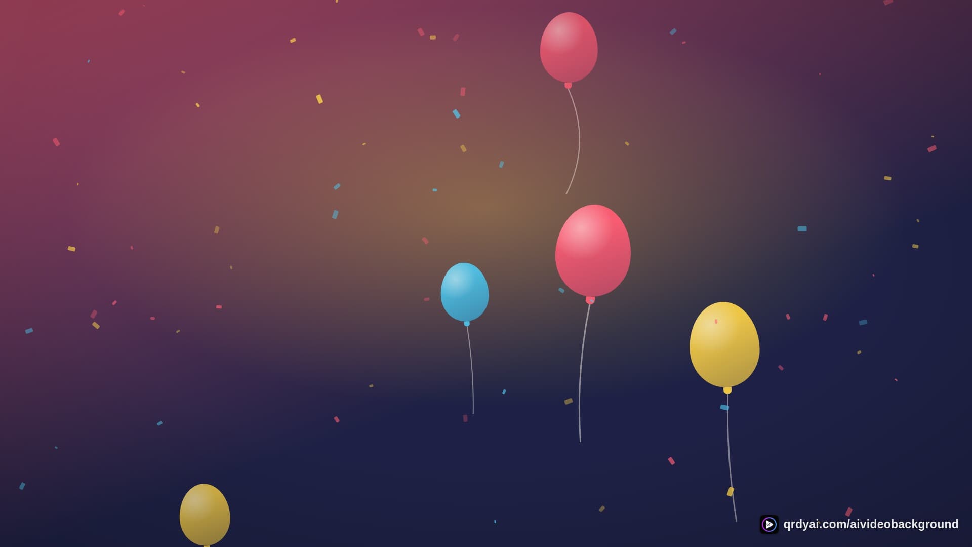 confetti party landscape loop video background preview