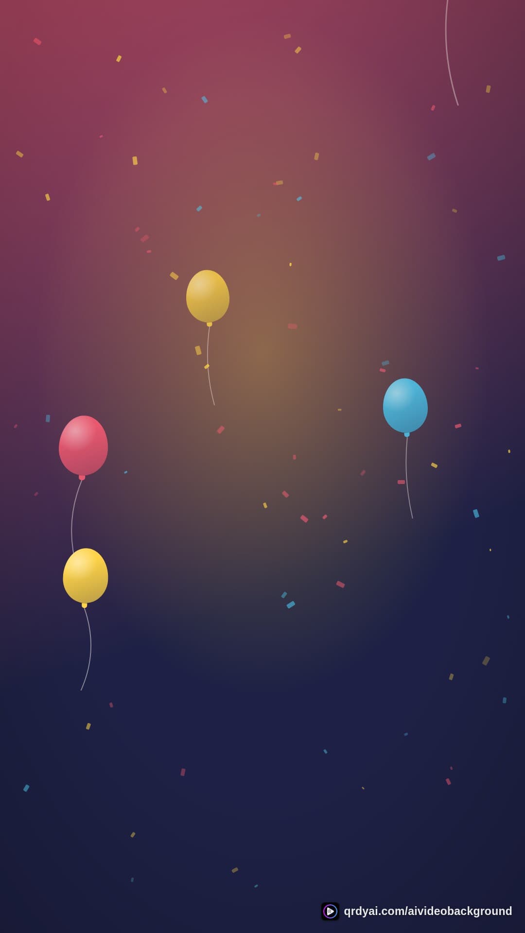confetti party portrait loop video background preview
