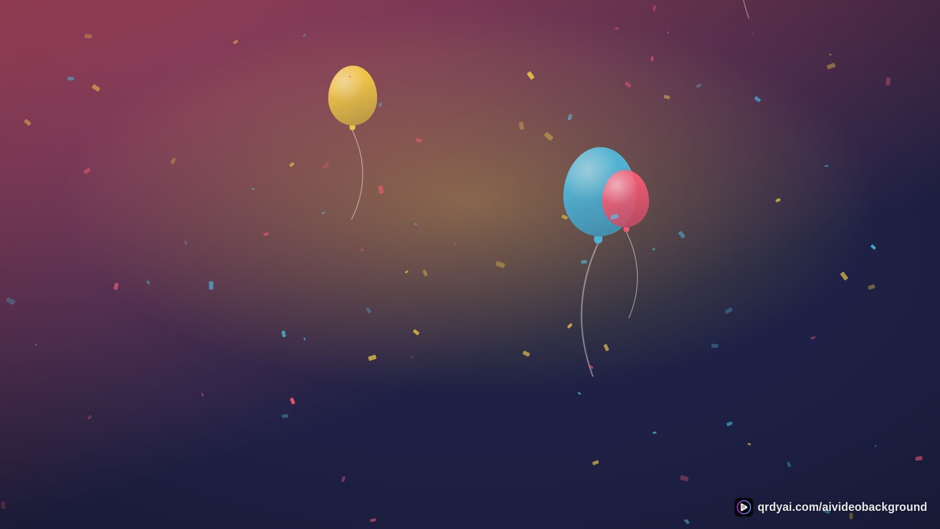 confetti party landscape loop video background preview