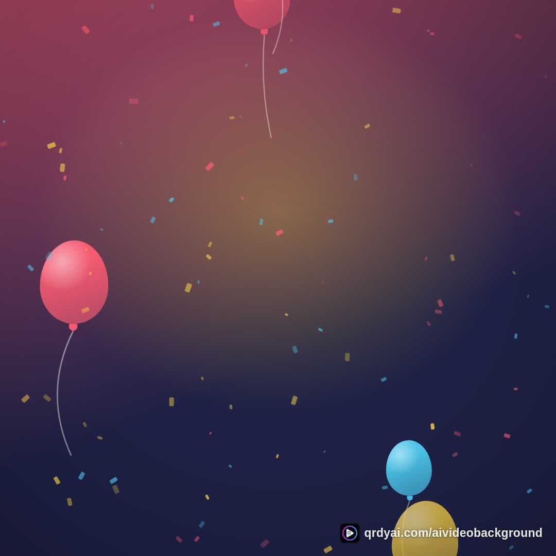confetti party square loop video background preview