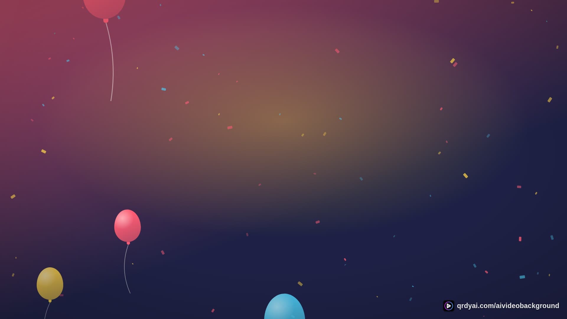 confetti party landscape loop video background preview