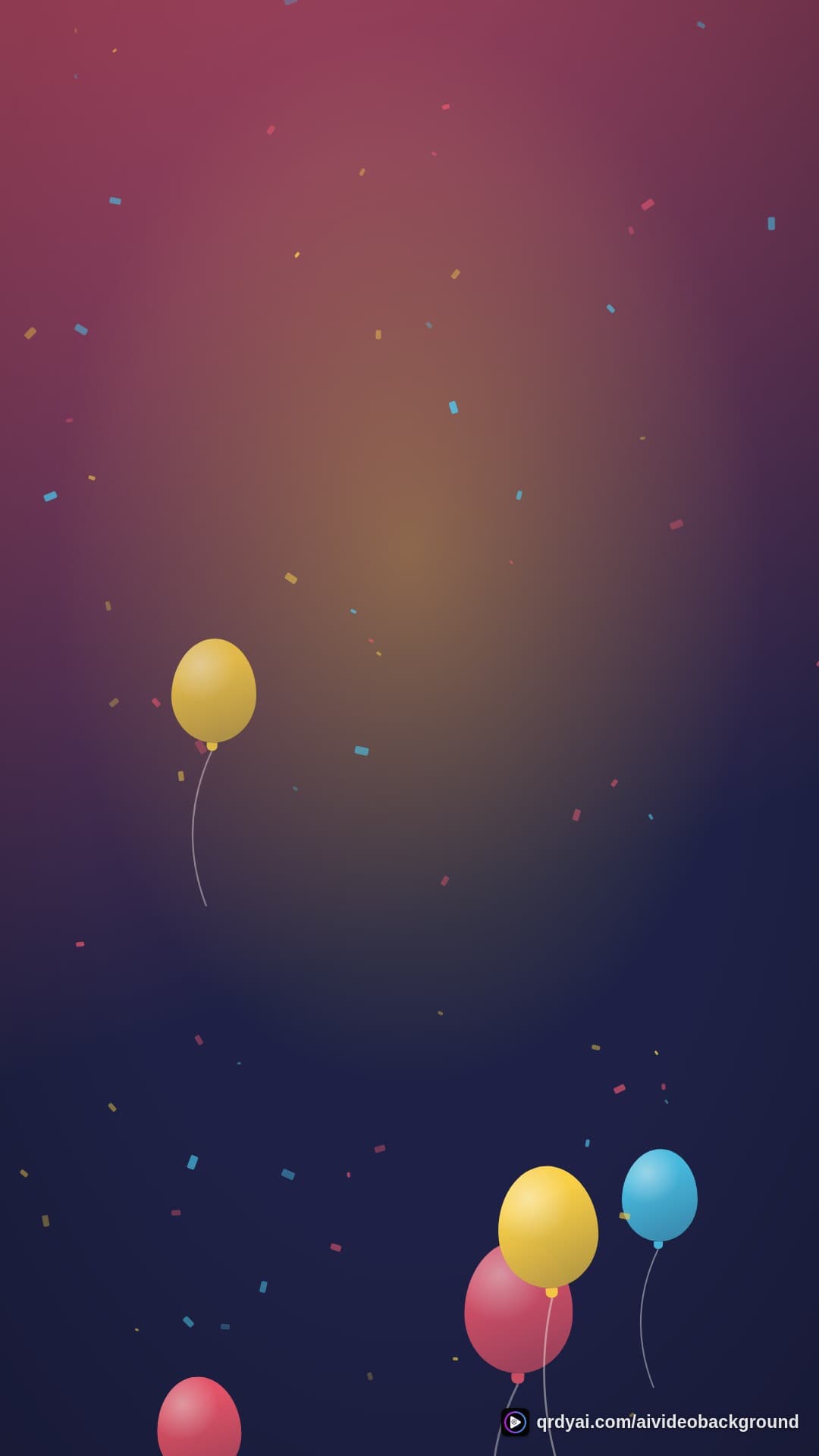 confetti party portrait loop video background preview