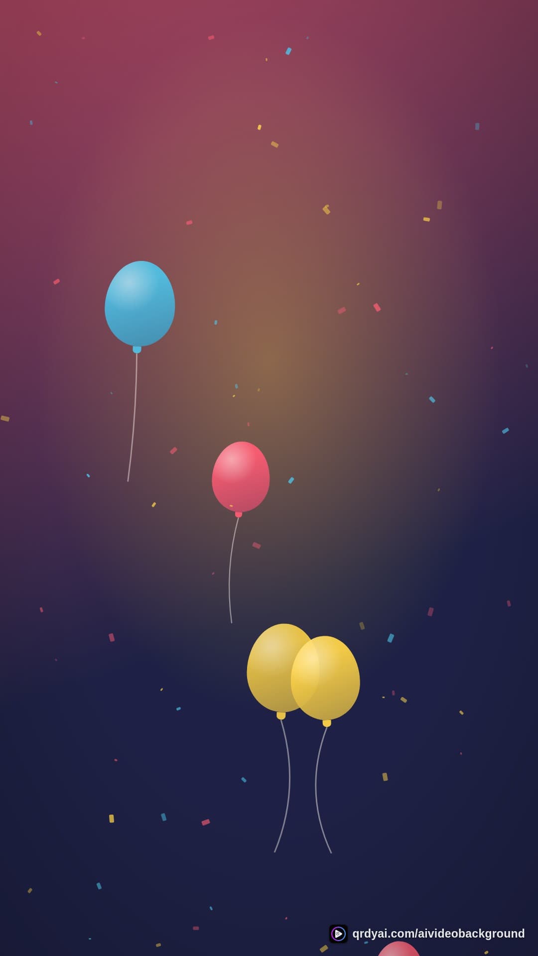 confetti party portrait loop video background preview