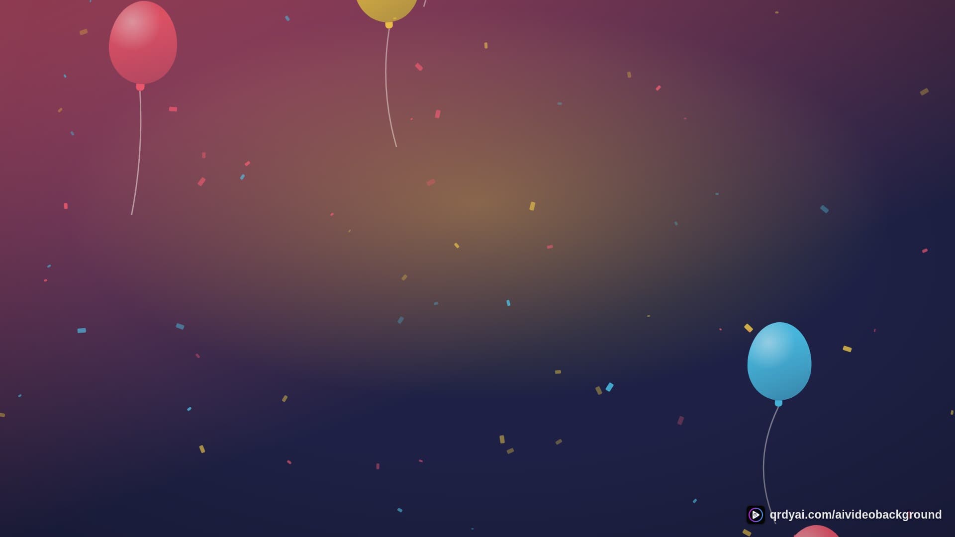confetti party landscape loop video background preview