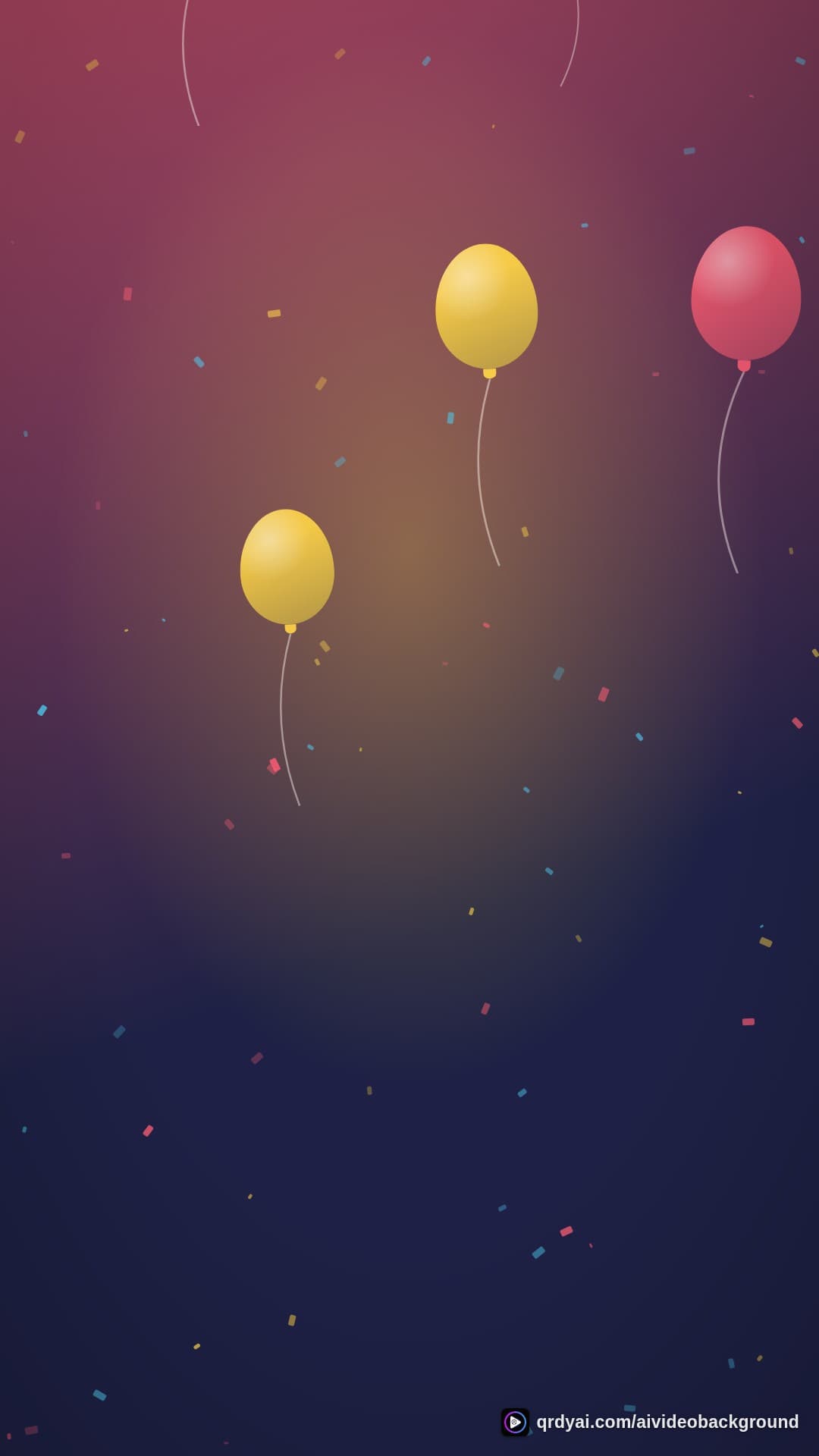 confetti party portrait loop video background preview
