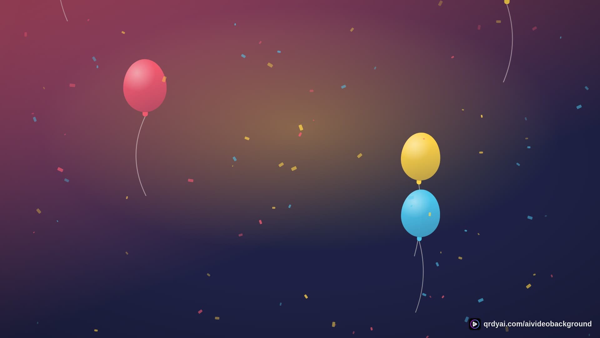 confetti party landscape loop video background preview
