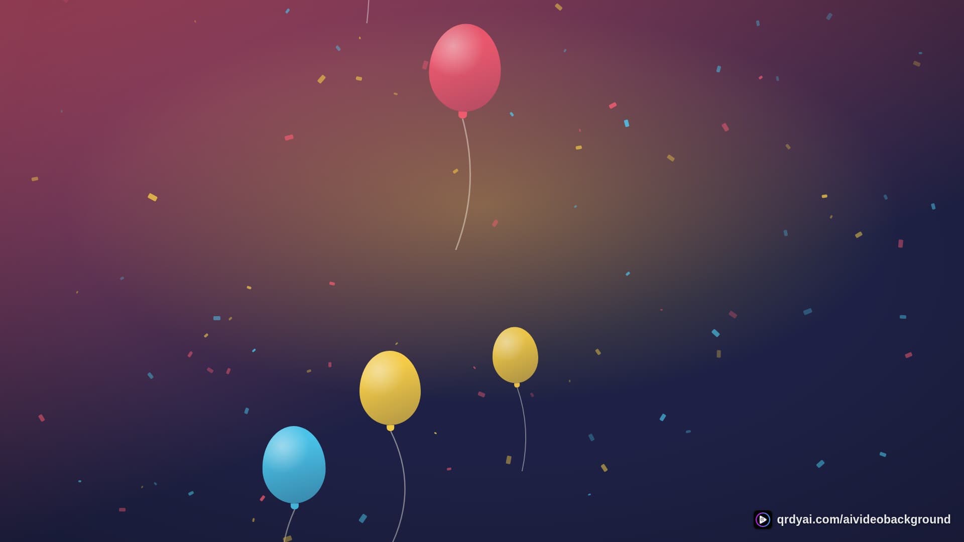 confetti party landscape loop video background preview