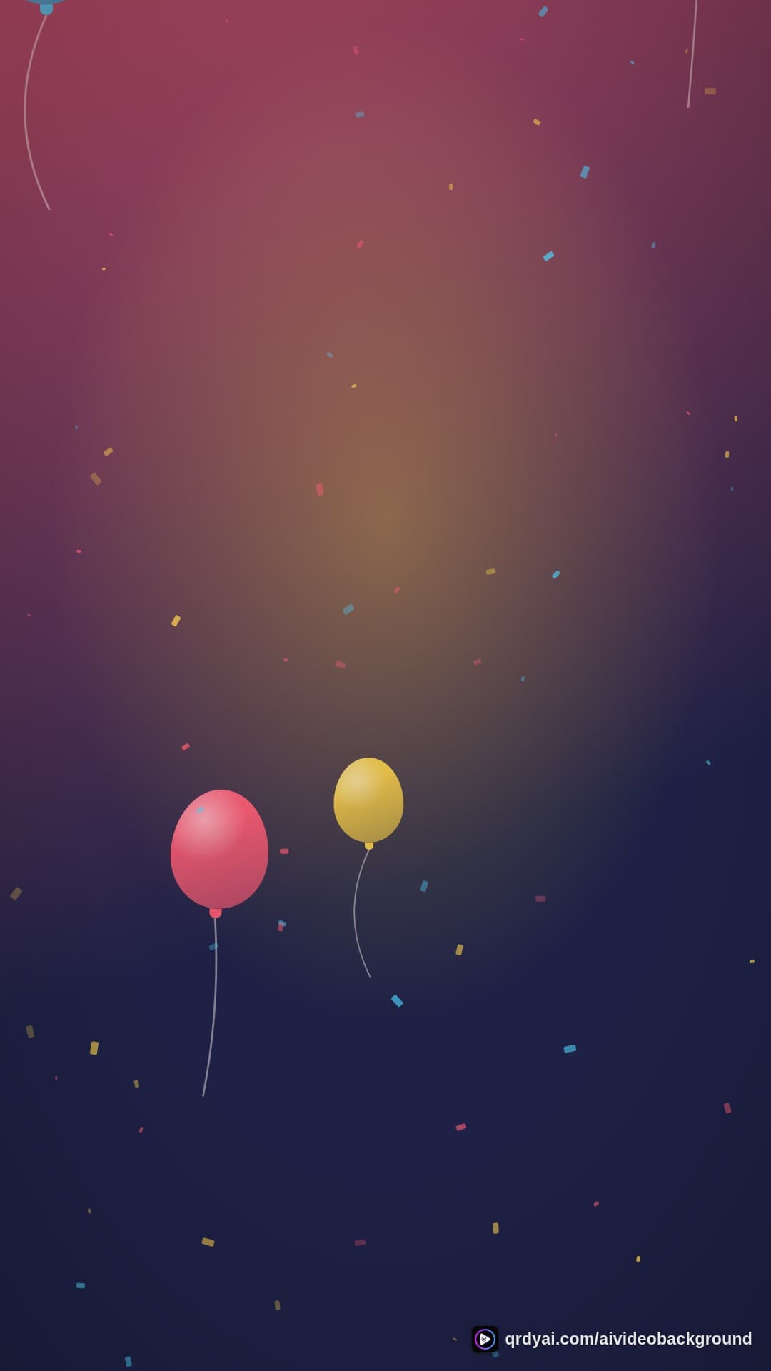 confetti party portrait loop video background preview