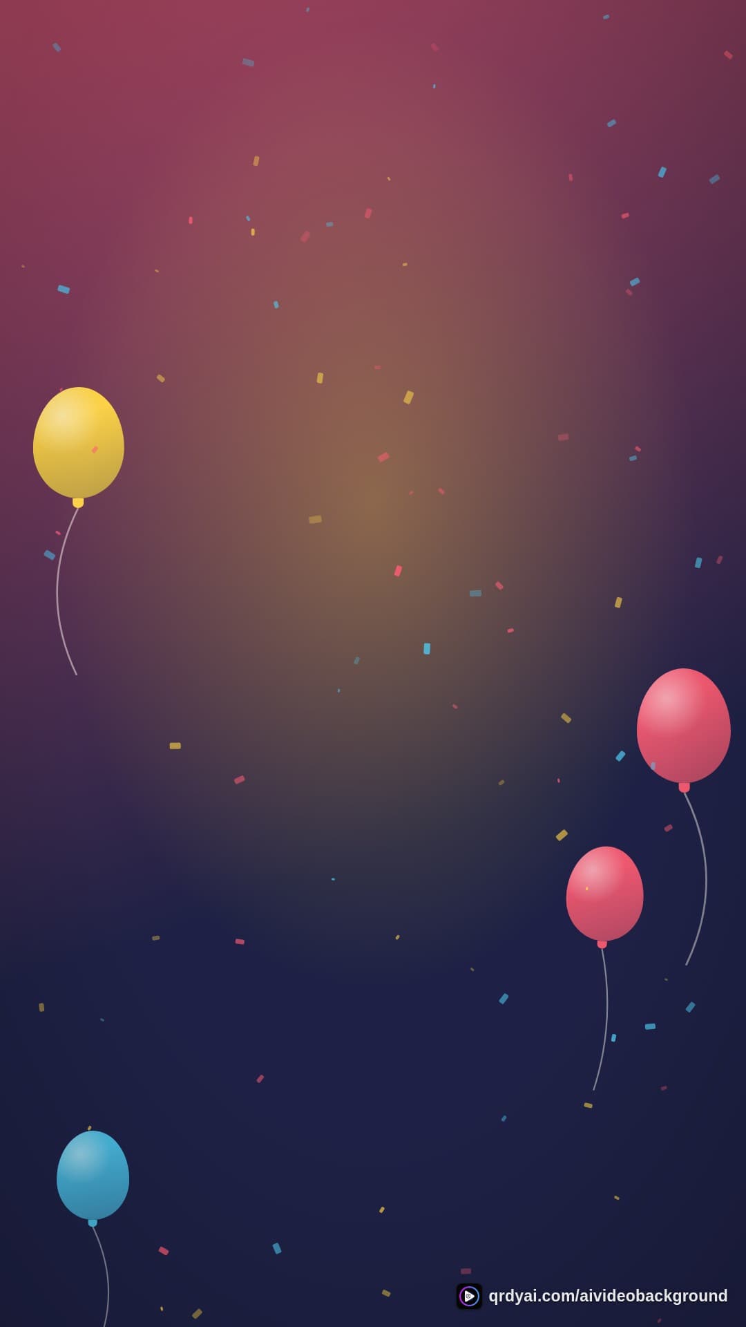 confetti party portrait loop video background preview