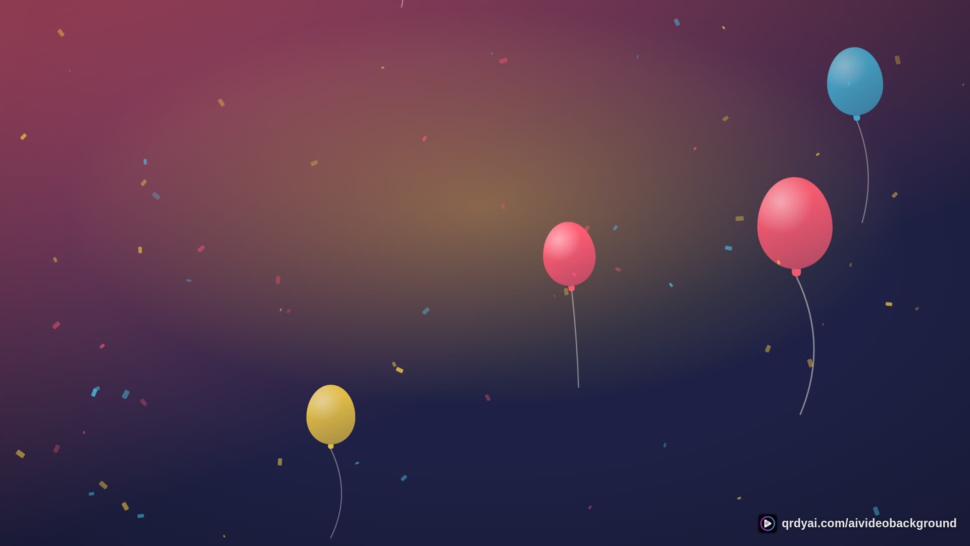 confetti party landscape loop video background preview
