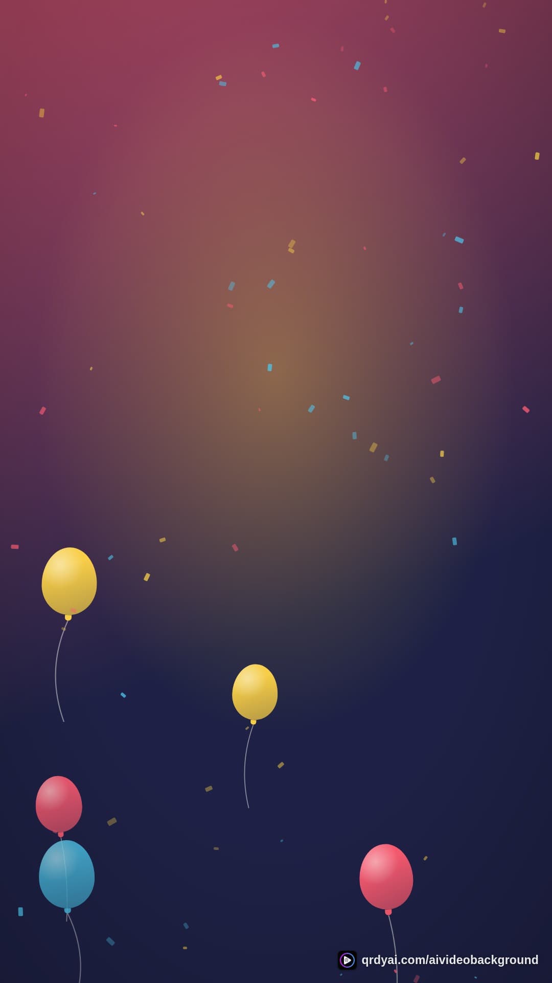 confetti party portrait loop video background preview