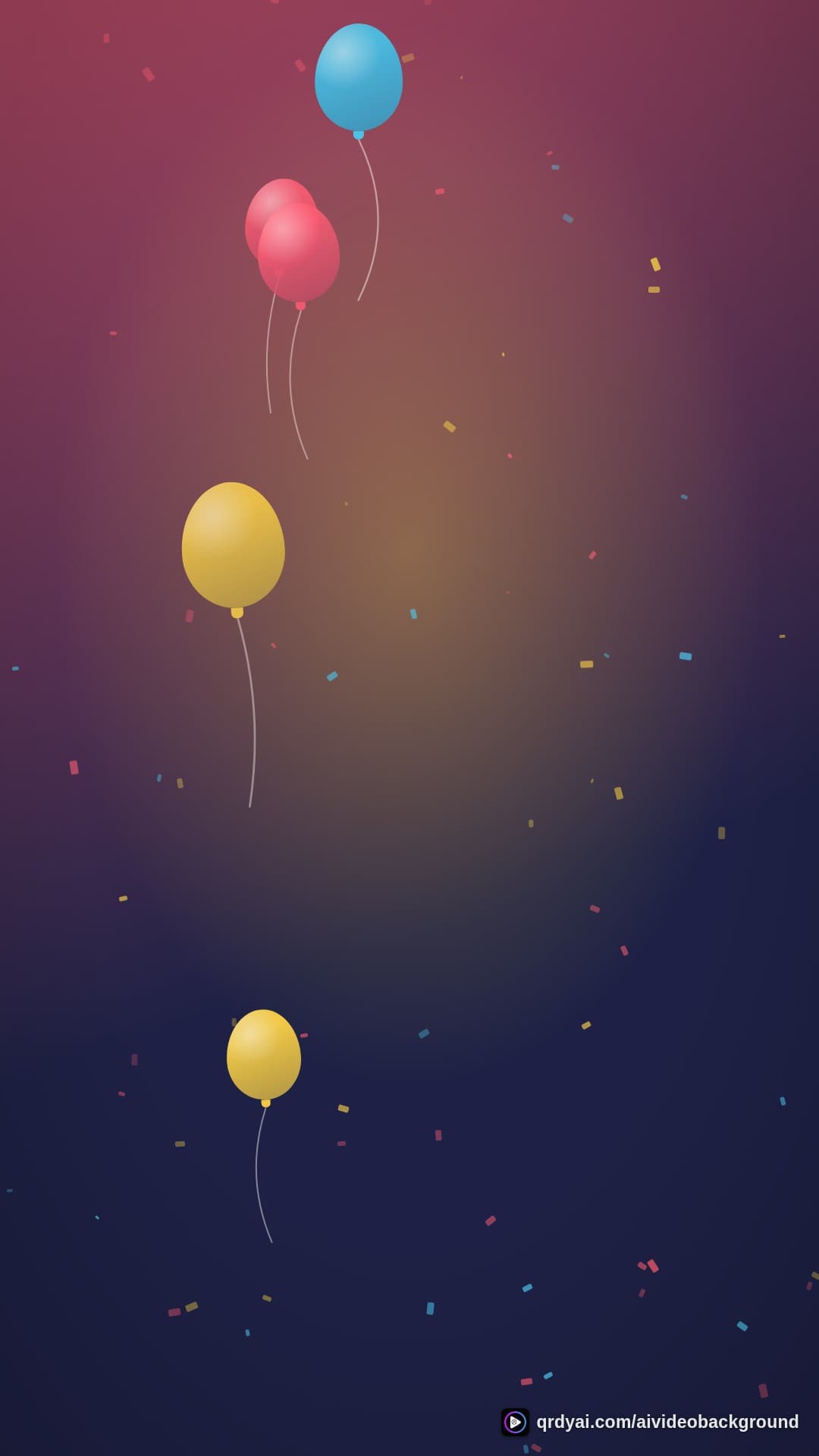 confetti party portrait loop video background preview