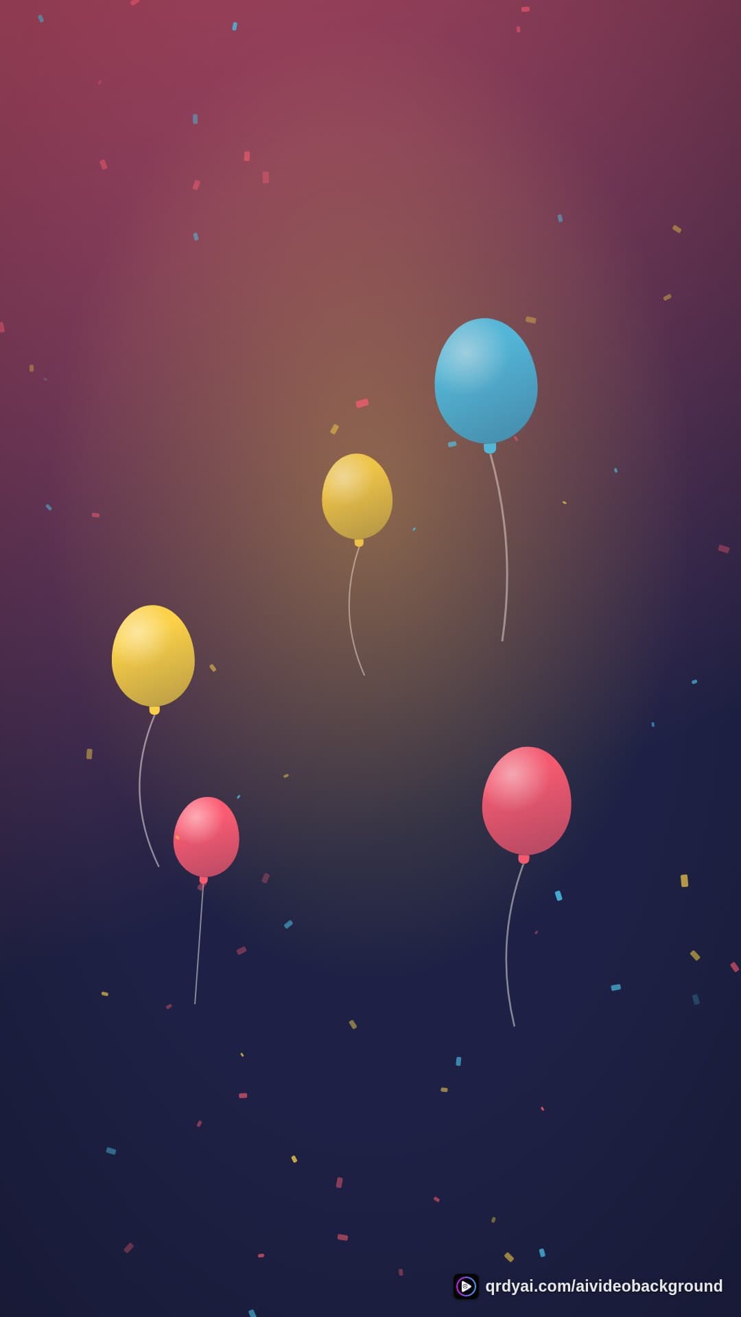 confetti party portrait loop video background preview
