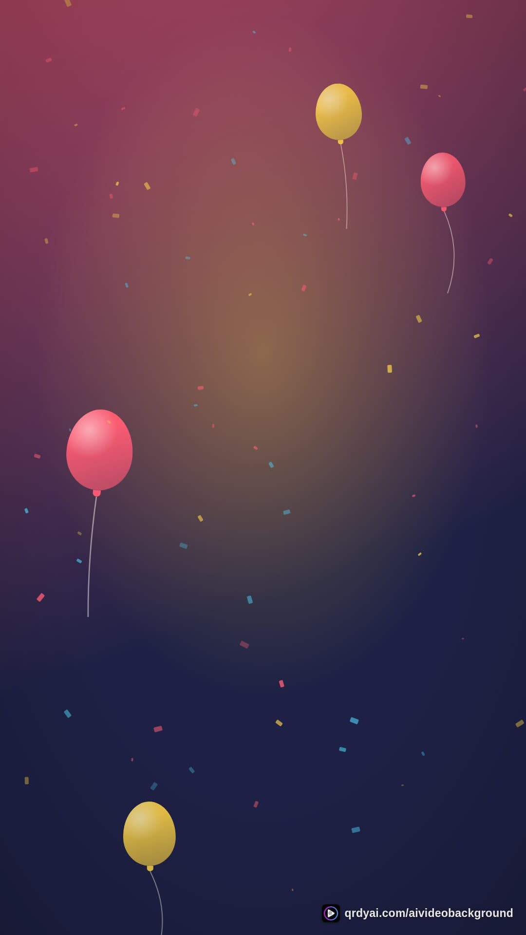confetti party portrait loop video background preview