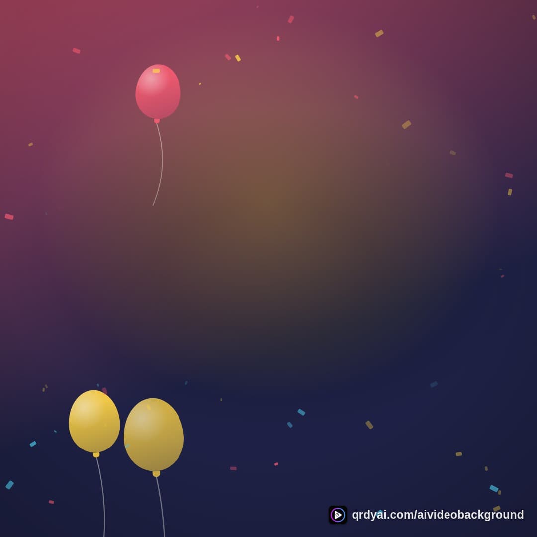 confetti party square loop video background preview