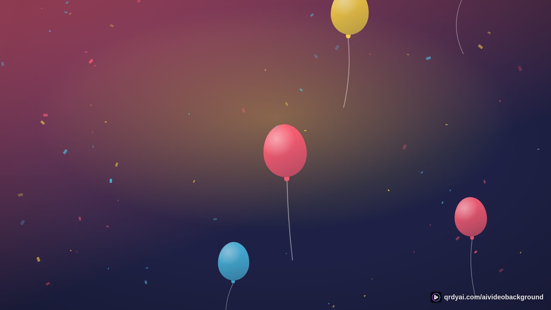 confetti party landscape loop video background preview