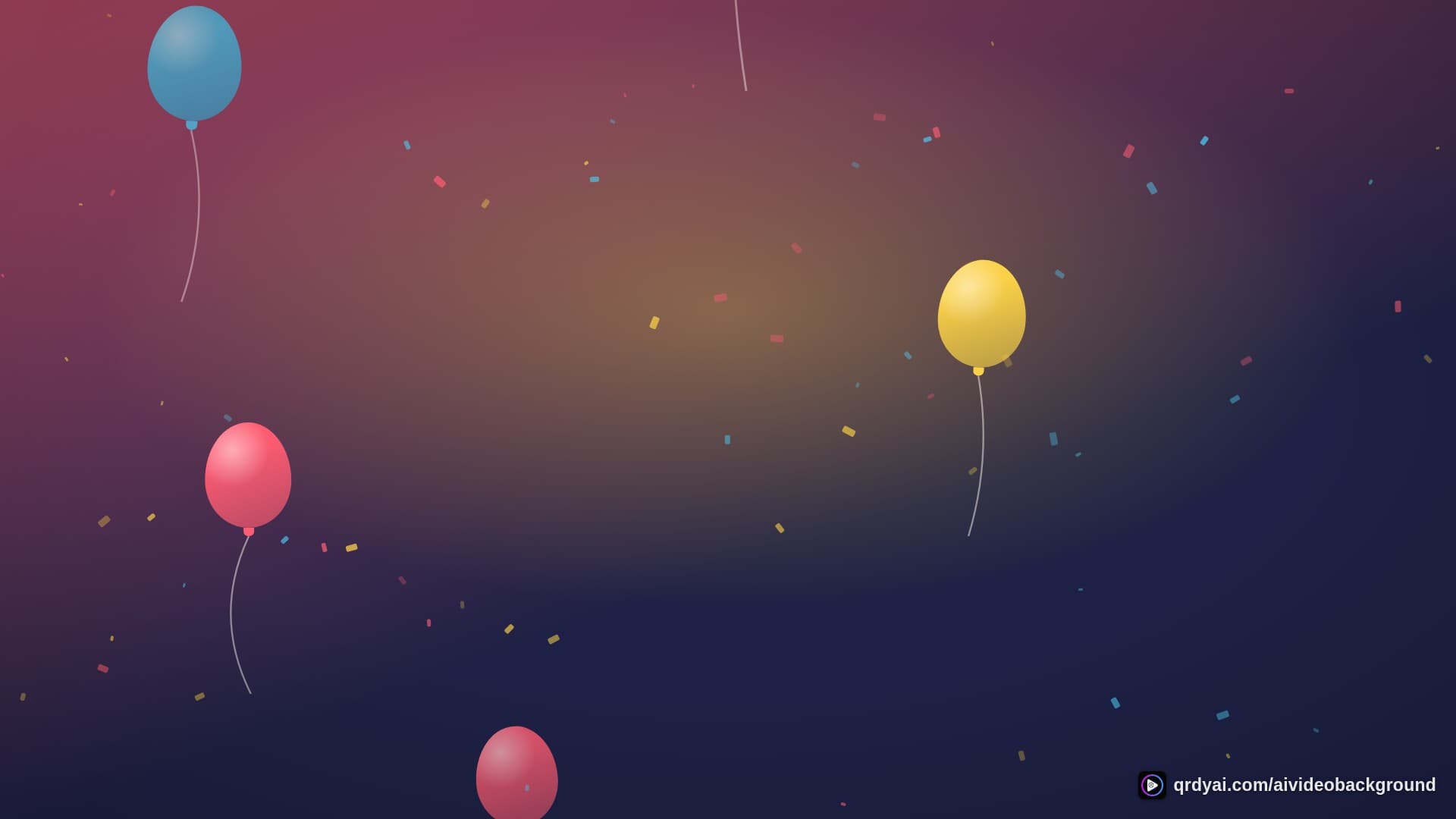 confetti party landscape loop video background preview